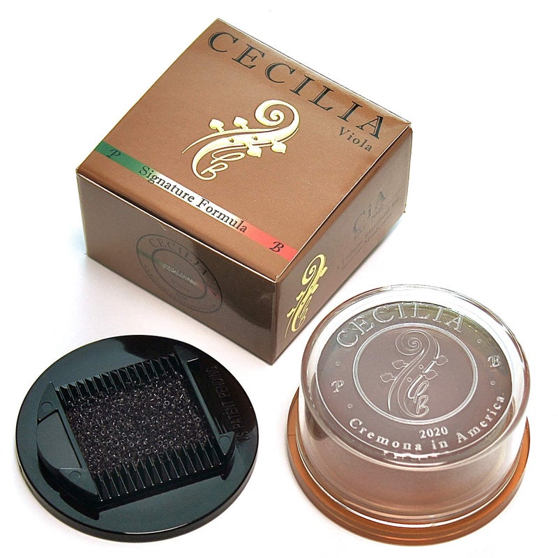 CECILIA â€˜Signature Formulaâ€™ Rosin for Viola, Rosin Specially Formulated Viola Rosin for Viola Bows (New â€˜Liquid Form Blending Methodâ€™) with Included Rosin Spreader (Full Cake) - Image 1